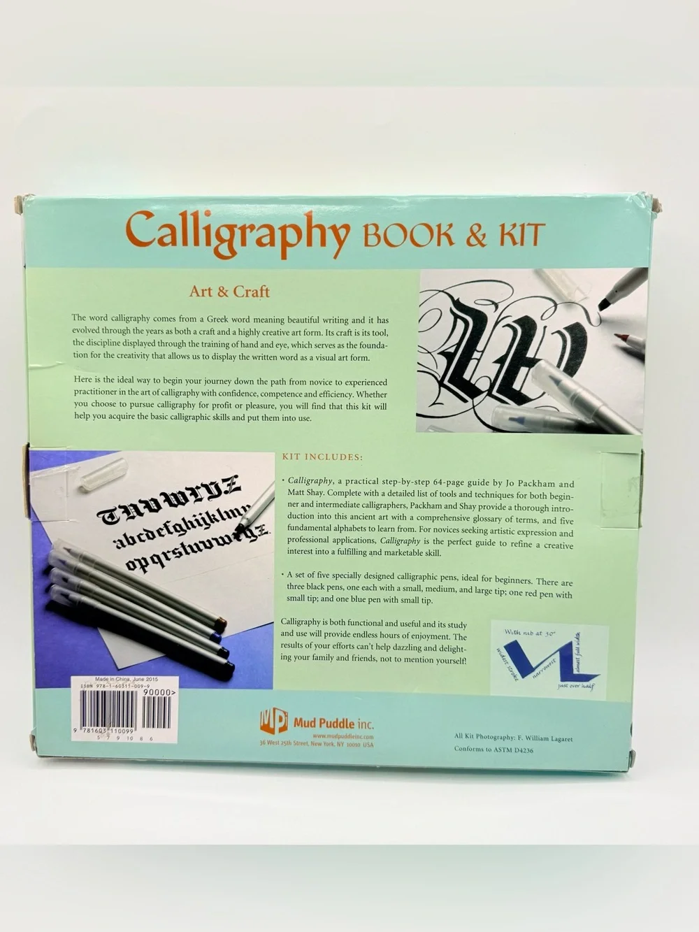 Calligraphy Book & Kit Set 5 Pens 64-Page Guide Jo Packham New
